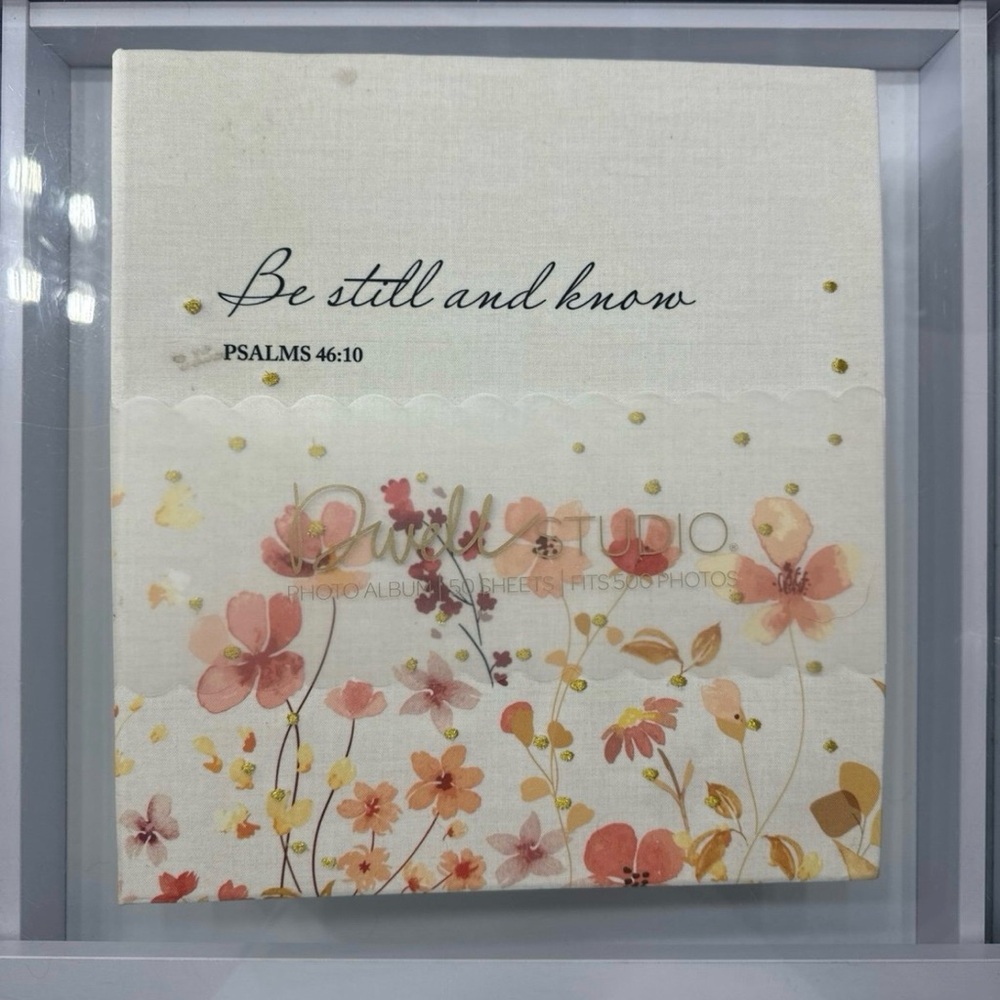 Be still and know psalms 46:10 dwell studio photo album 50 sheets fits 500 photo